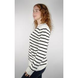 Overview second image: Trui Stripe Knit offwhite/ black